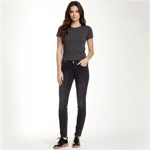 Current Elliott The Ankle Skinny Jeans Black Townhouse Wash Size 24